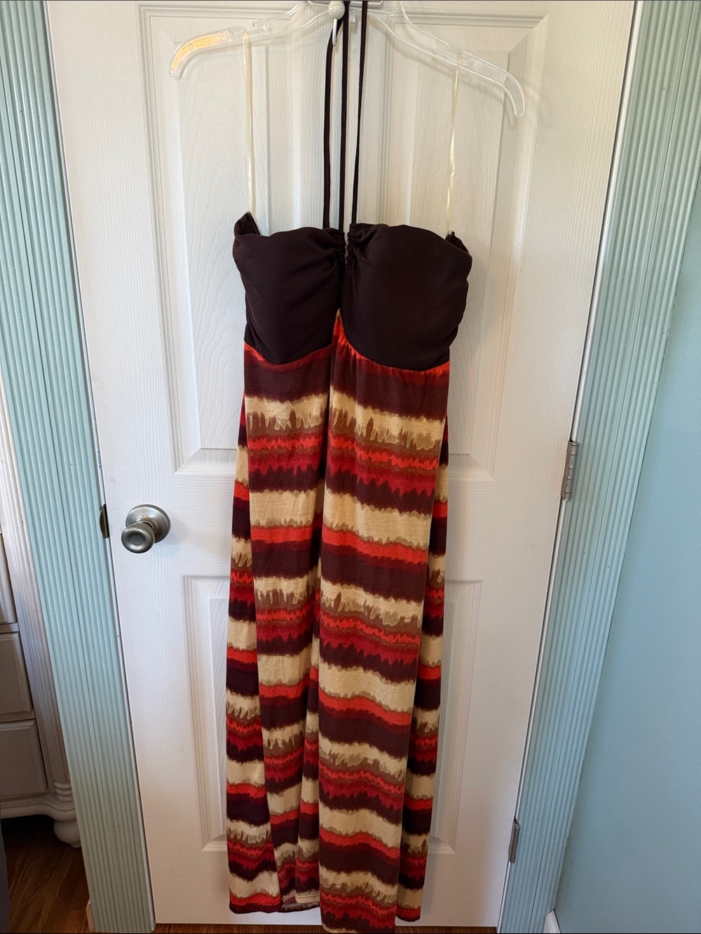 Caren Sport Black and Red Tie-Dye Bandeau Dress